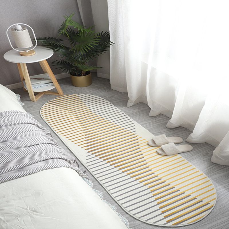 Trendy Simple Geometric Design Rug Creative Soft Polyester Indoor Carpet Polyester Friendly Washable for Bedroom