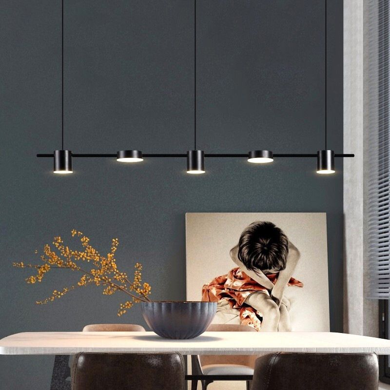 Cylinder Island Lighting Metallic Contemporary Simplicity Pendant Lighting Fixtures for Restaurant