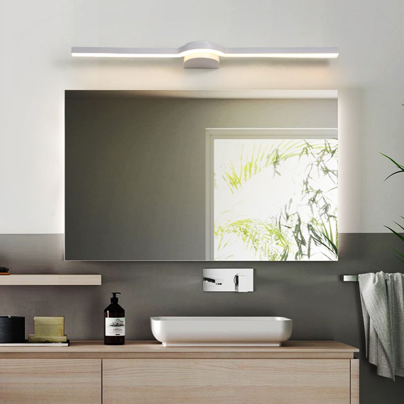 Luz de espejo de tocador LED lineal Luz de pared de baño de metal simple y elegante