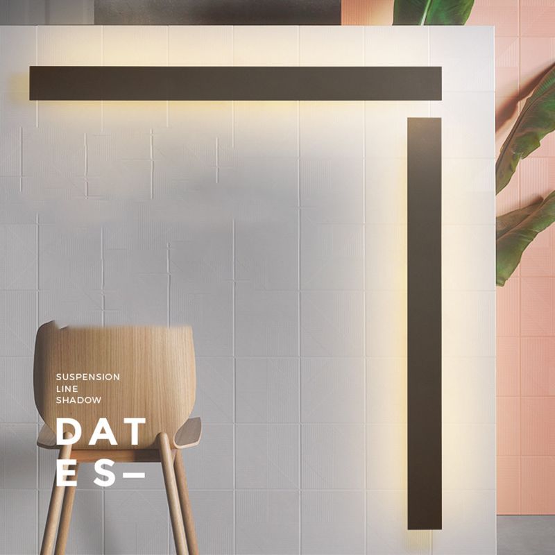 Muro di tonalità lineare Luce moderna MODER SEMPLICE 1 Fun a supporto per la parete della testa in nero