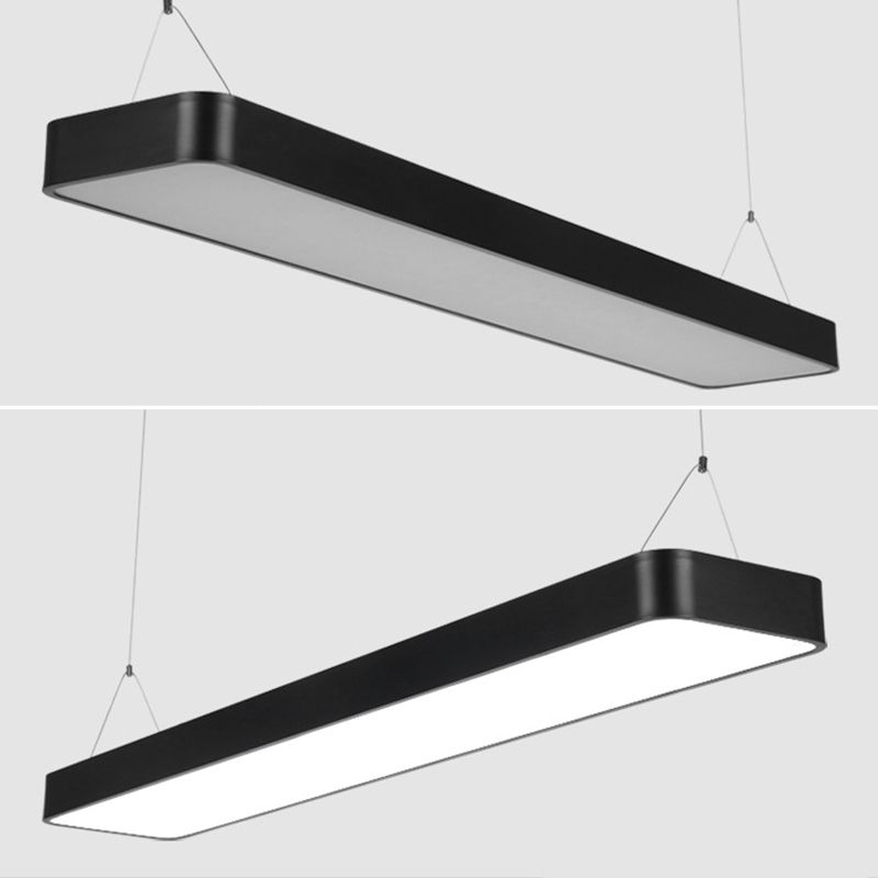 Modern Rectangle Pendant Lighting Fixture Metal Hanging Lamps