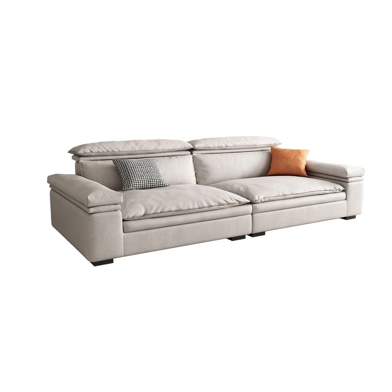 Stationary Stain Resistant Faux Leather Living Room Square Arm Sofa