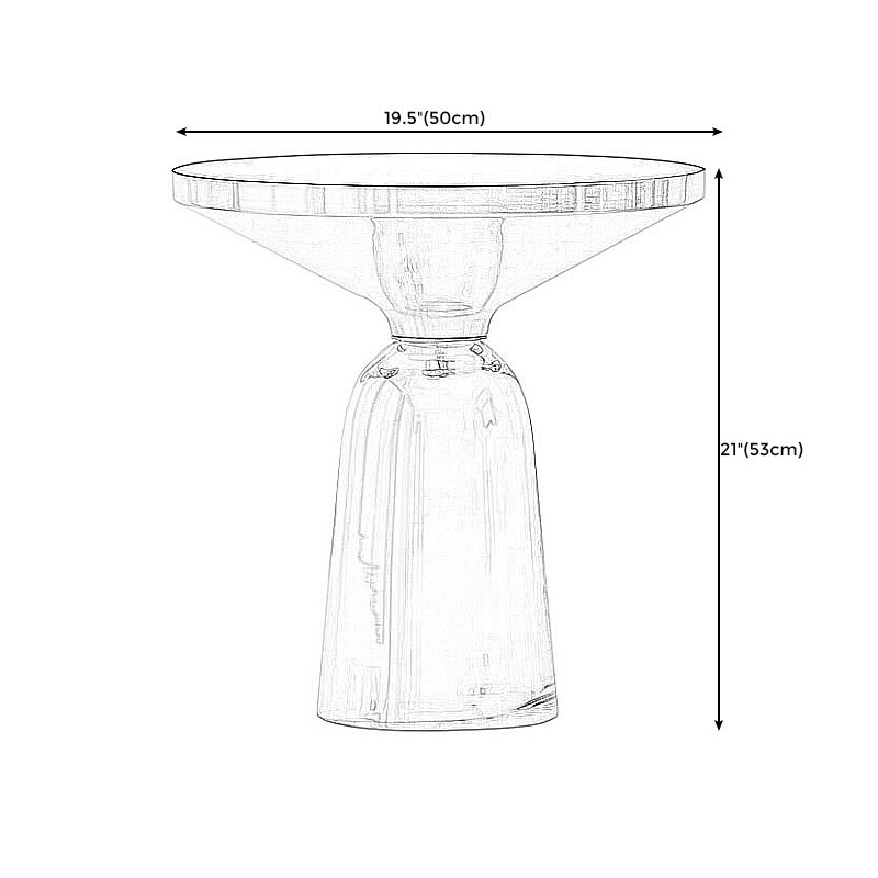 Nordic style Glass  Side End Table Stone Top Drum End Table for Living Room