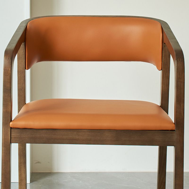 Contemporary Wood Dining Arm Chairs Open Back Dining Side Chair for Restaurant Use
