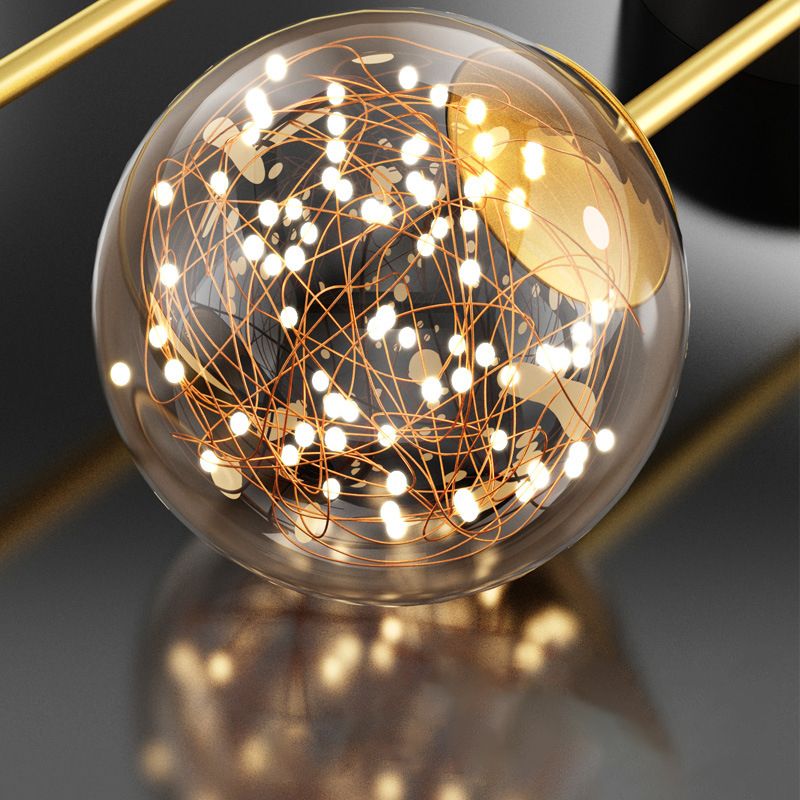 Modern Style Spherical Shape Wall Sconce Glass 2 Light Sconces for Bedroom