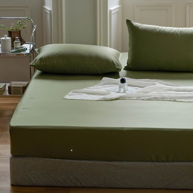 Bed Sheet Solid Color Breathable Non-pilling Skin-friendly Bed Sheet Set