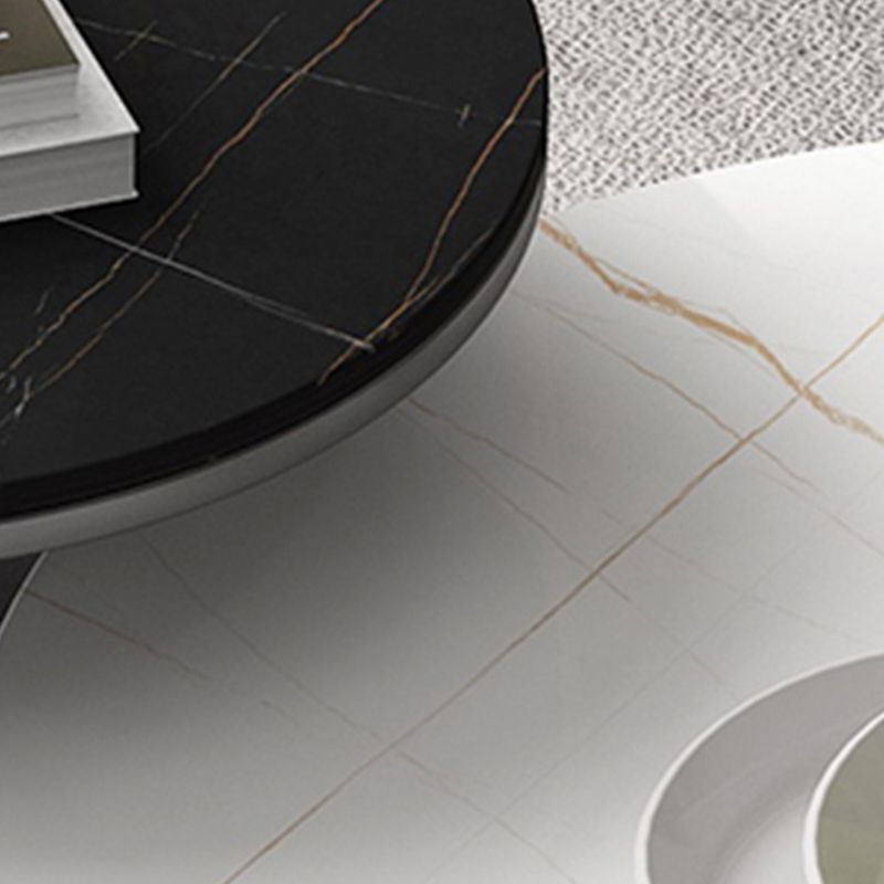 Single Coffee Table Slate Round Coffee Table for Living Room