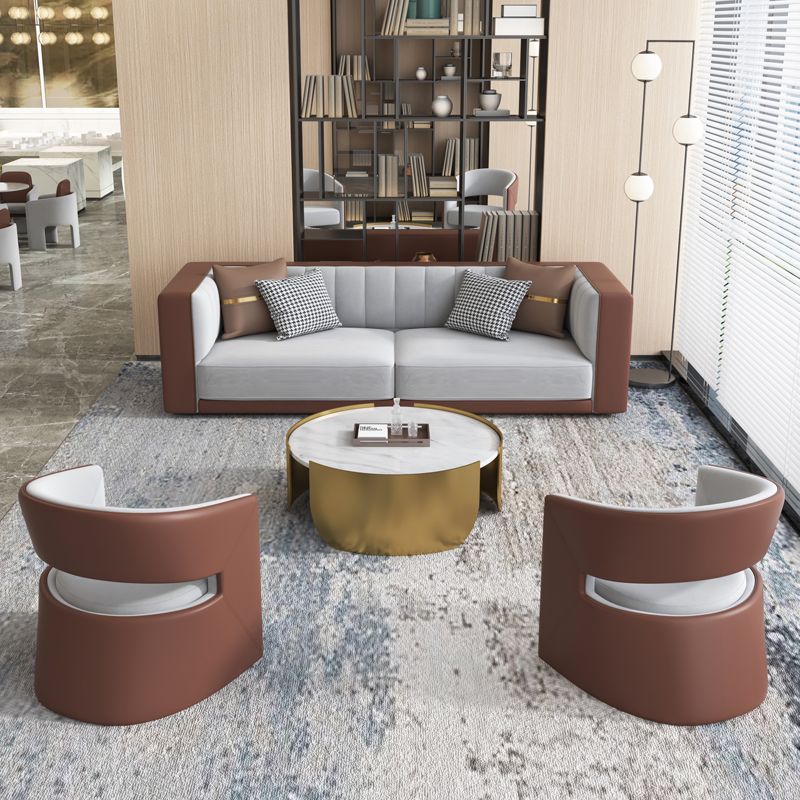 Modern Style Arm Chair Faux Leather Parsons Chairs for Dining Room