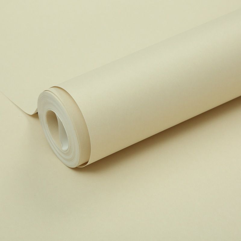Modern Solid Color Pattern Wallpaper Roll Soft Color Stain Resistant Wall Covering for Living Room