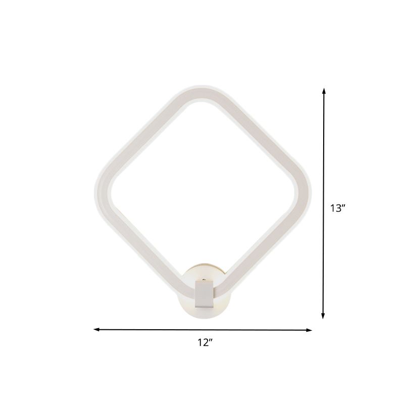 Crame de rhombus en acrylique Applique de lampe de la lampe à LED moderne Éclairage mural blanc pour le chevet