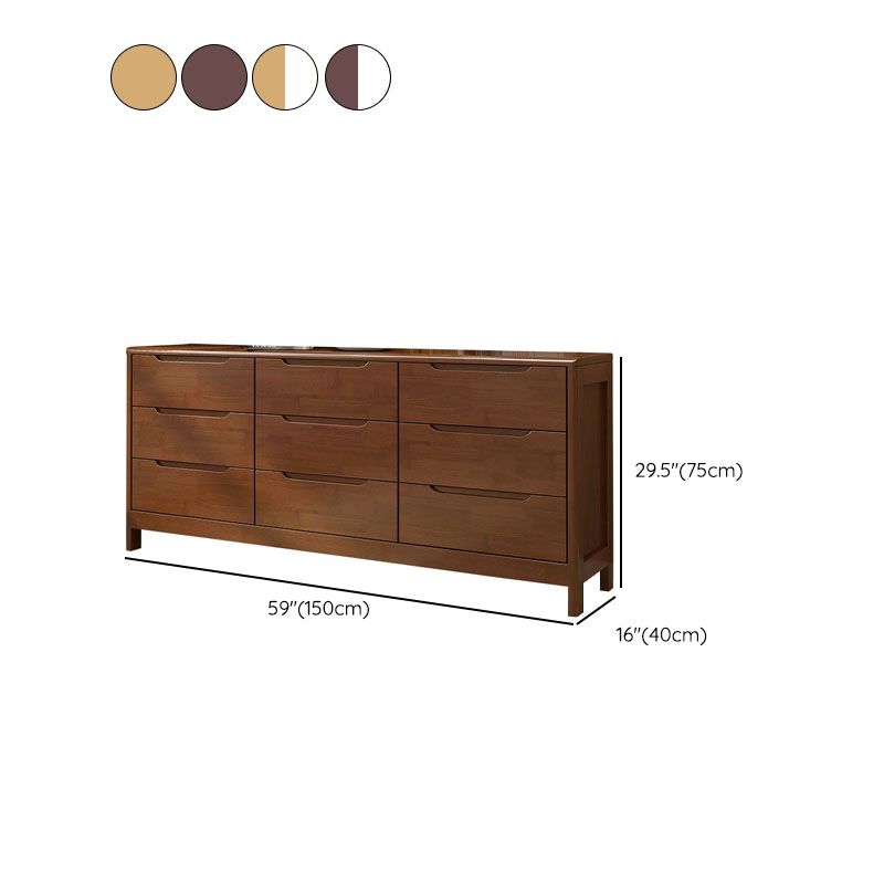 Contemporary Horizontal Double Dresser Wood Storage Dresser for Bedroom