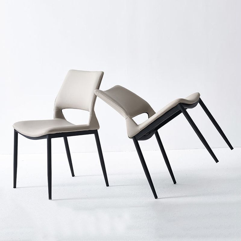 Dining Room Faux Leather Chair Industrial Home Parsons Dining Chair