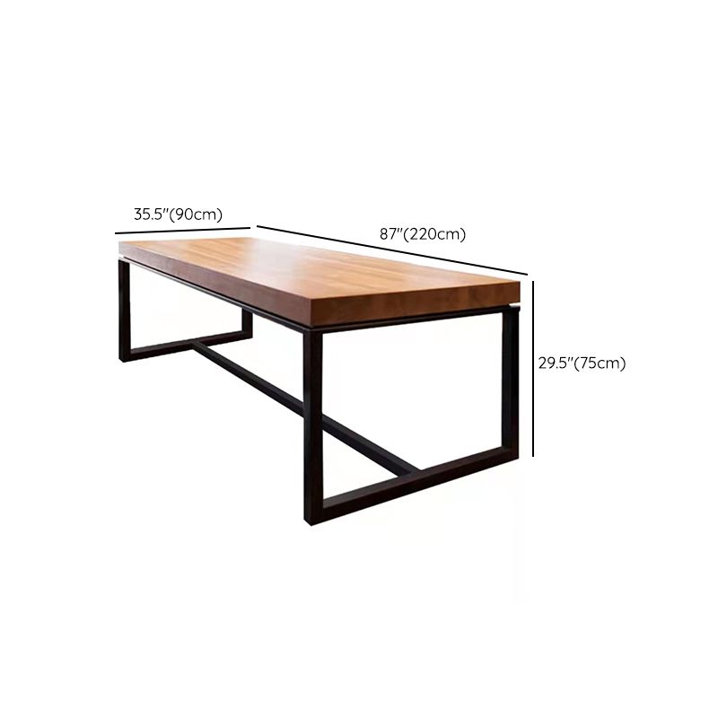 Industrial Solid Wood Dining Table Set with Benches 1/3 Pieces Brown Dinette Set