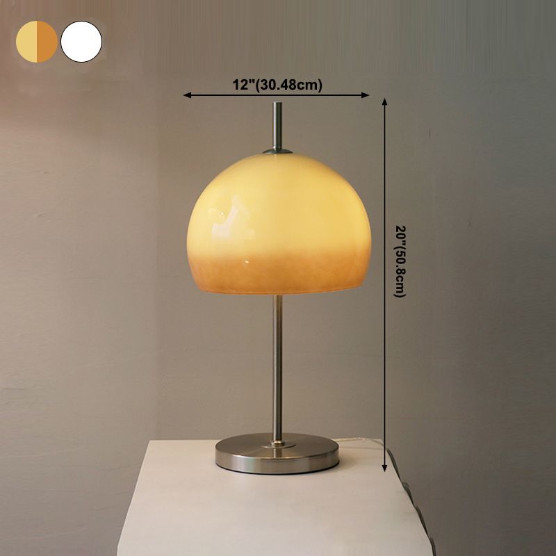 Lampada da tavolo a cupola in stile contemporaneo 1 comodino leggero in argento