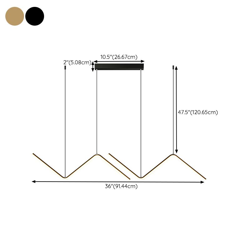 Golden/Black Kitchen Island Lighting Modern LED Ceiling Light for Home