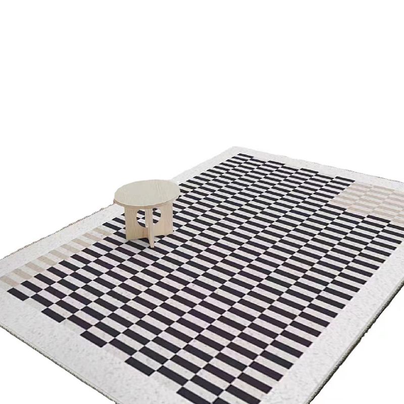 Light Grey Modern Rug Polyester Line Indoor Rug Stain Resistant Rug for Home Decor