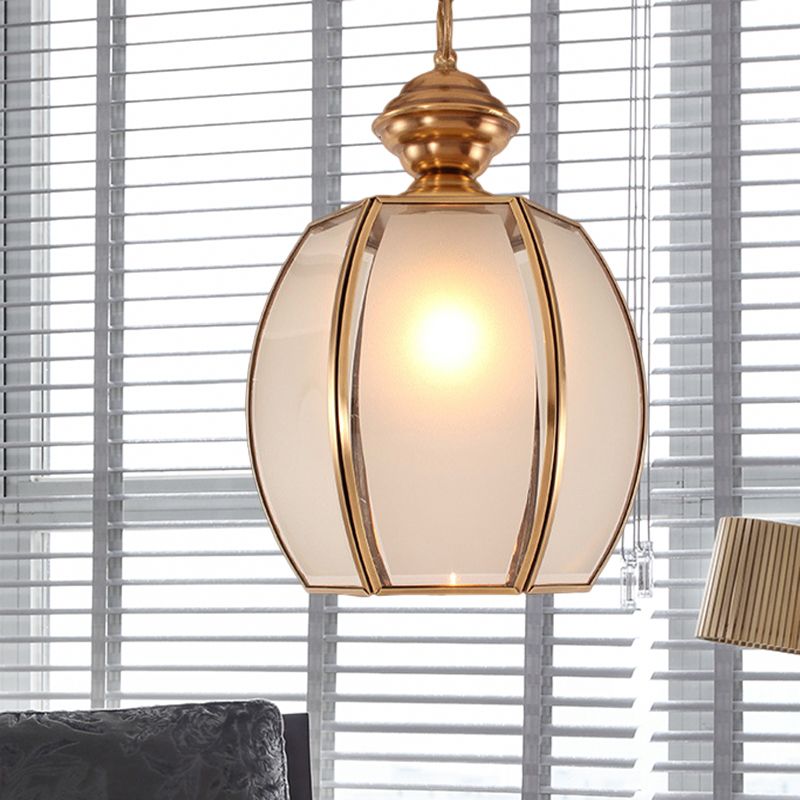 Linterna de vidrio blanco iluminación colgante tradicional 1 cabeza de restaurante colgante de colgante de suspensión