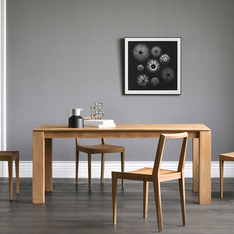 Modern Wood Rectangle Dining Table 4 Legs Table for Dining Room