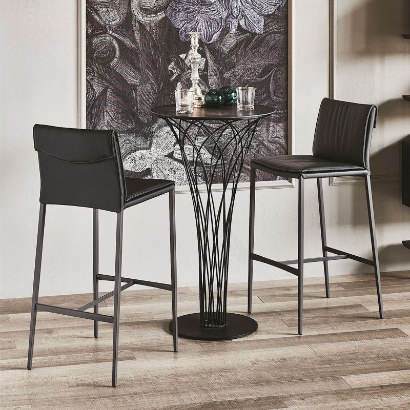 Contemporary Style Metal Bar Stool Footrest Counter Stool for Restaurant