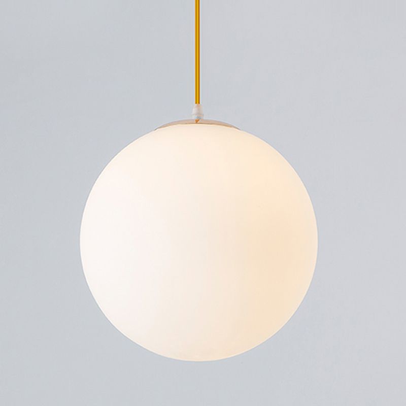 Globe Ceiling Pendant Light Simplicity Glass Dinning Room Pendant Light Kit in White