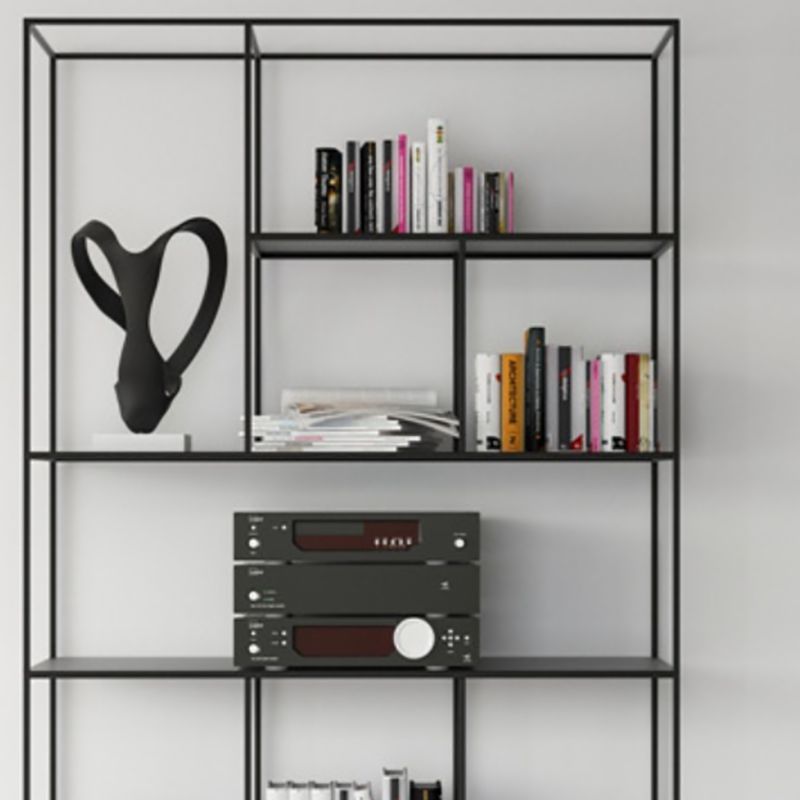 Metal Standard Bookcase Contemporary Style Open Back Bookshelf for Home Office