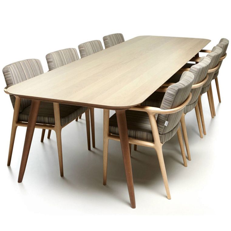 Rectangle Contemporary Dining Table Pine Wood Top Table with 4 Legs