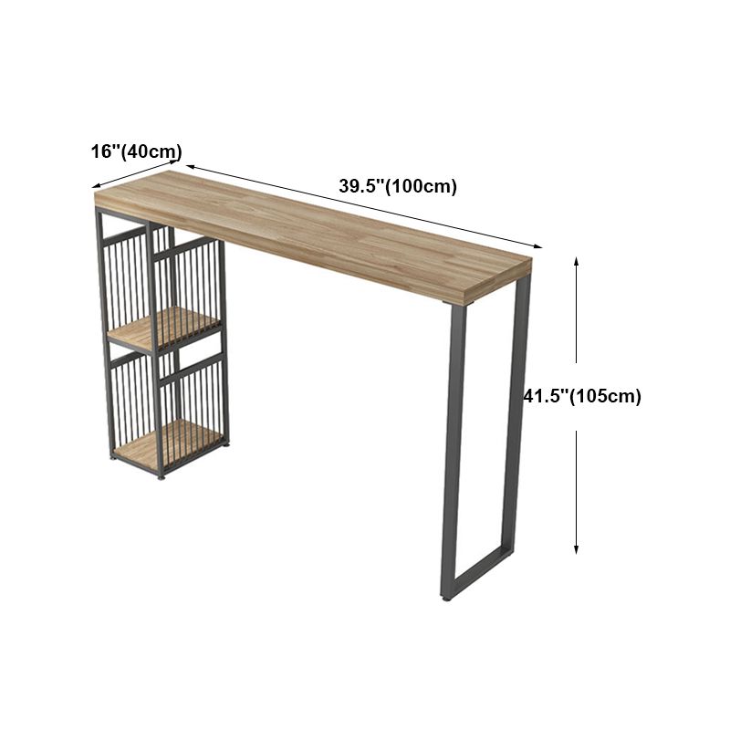 Salon Countre de bois en bois Rectangle stockage table de pub de hauteur de bar naturel du bar naturel