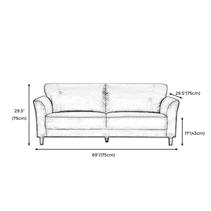 Modern Flared Arm Sofa Standard Wood Legs Sofa for Living Room
