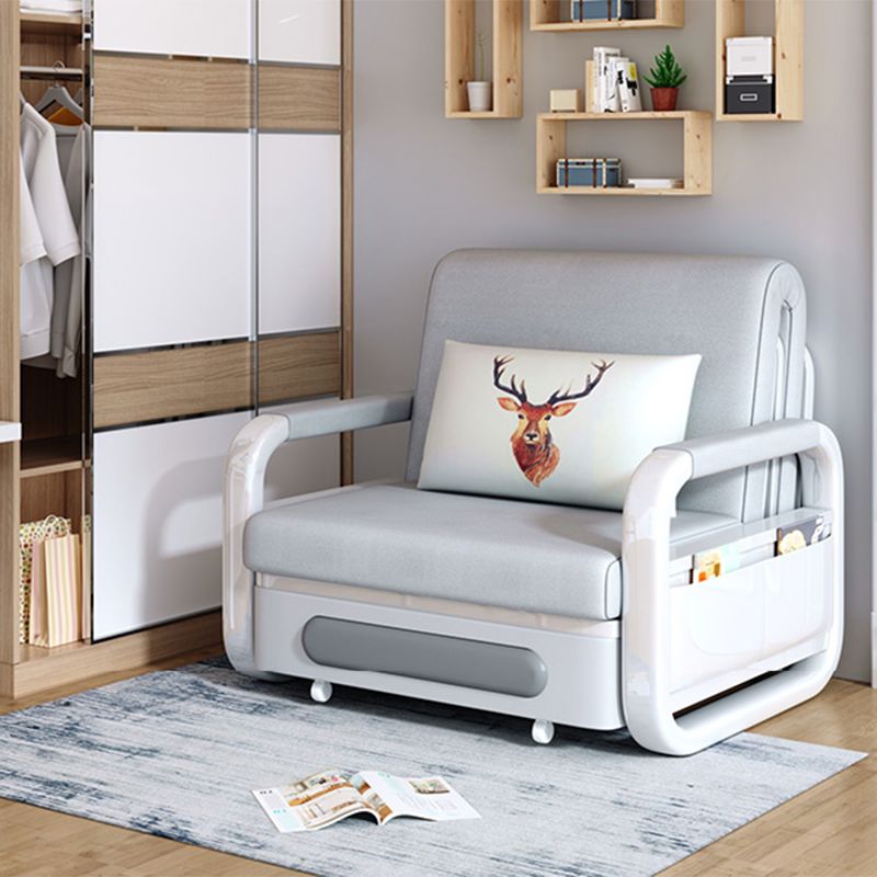Tight Back Modern Square Arm Sofa Bed in Grey for Living Room