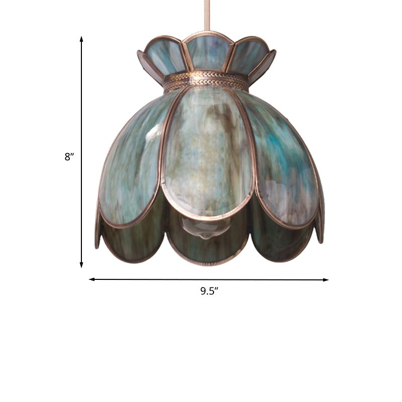 9.5"/10.5" Wide Dome Suspension Pendant Traditionary Pewter Glass 1 Bulb Hanging Light for Living Room