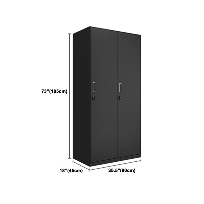 Black Steel Wardrobe Closet Contemporary Hinged Wardrobe Cabinet