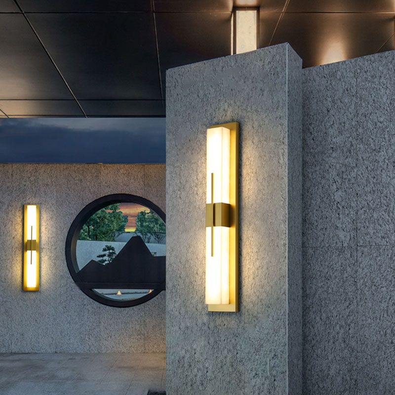 1-Light Modern Wall Sconce Simple Stone Wall Mount Lamp for Living Room