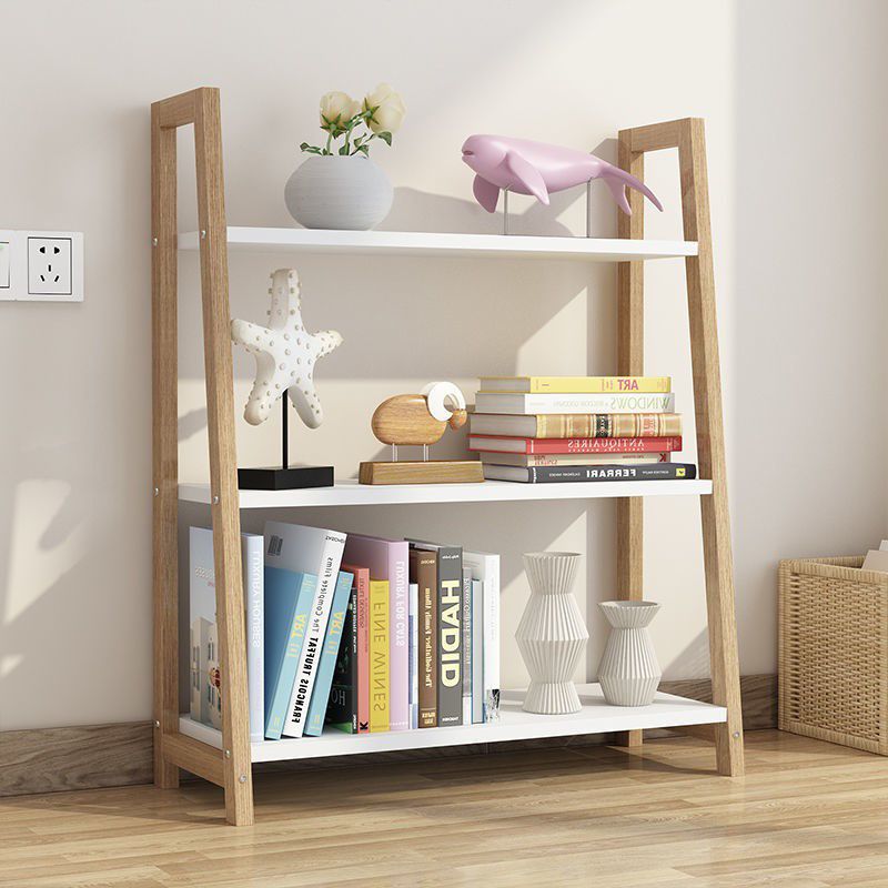 Modern Solid Wood Bookcase Ladder Bookshelf for Any Room, 12" W