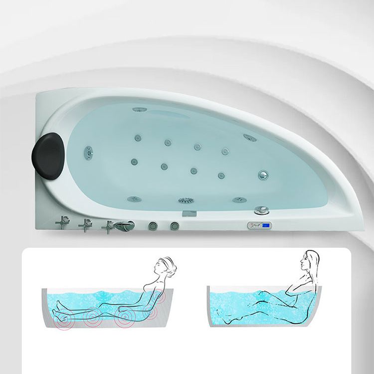 Free Form Bathroom Soaking Bathtub Back to Wall with Drain Tub