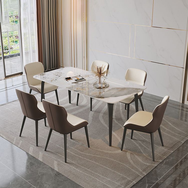 Simplicity Style Furniture Rectangle Stone Dining Room Table for Home