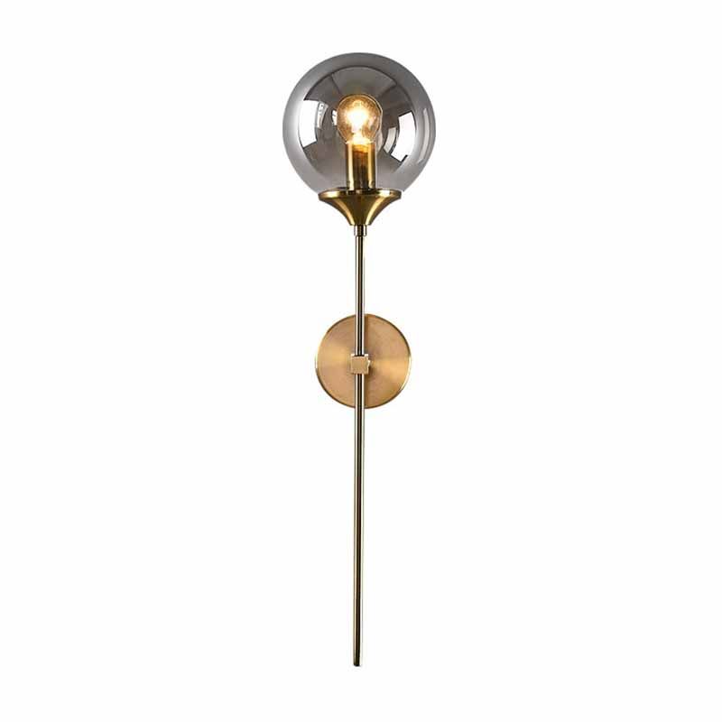Single Golden Finish Modernism Glass Shade Unique Bathroom Vanity Light