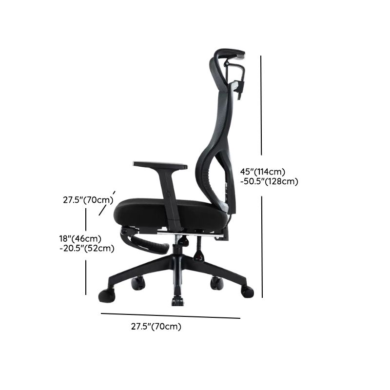 Black Modern Slide Office Chair Adjustable Seat Height Fixed Arms with Wheels