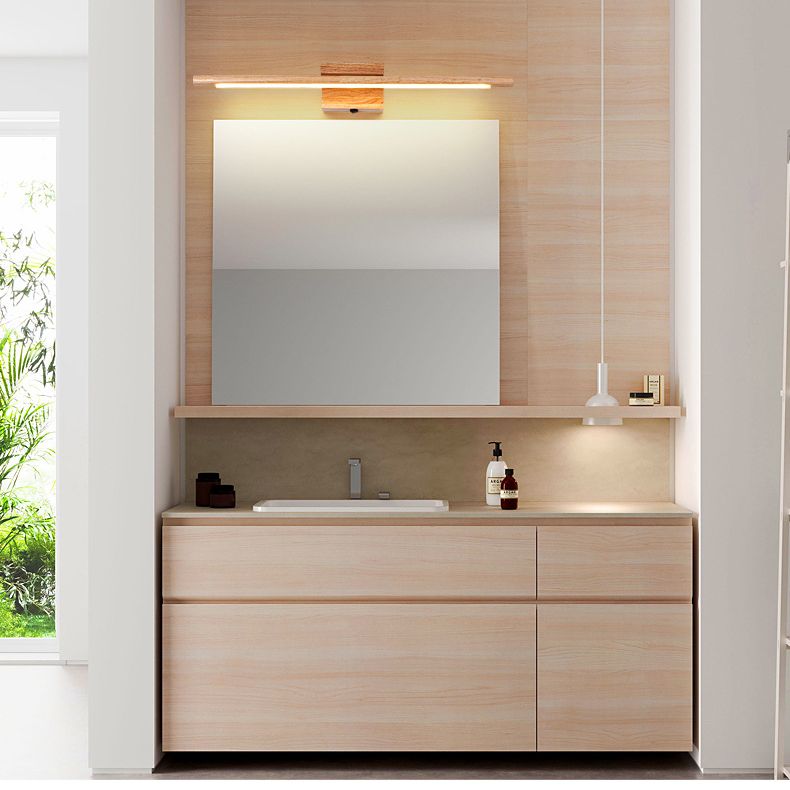 Houten led muur gemonteerde verlichting eenvoud ijdelheid muur verlichtingsarmaturen voor badkamer
