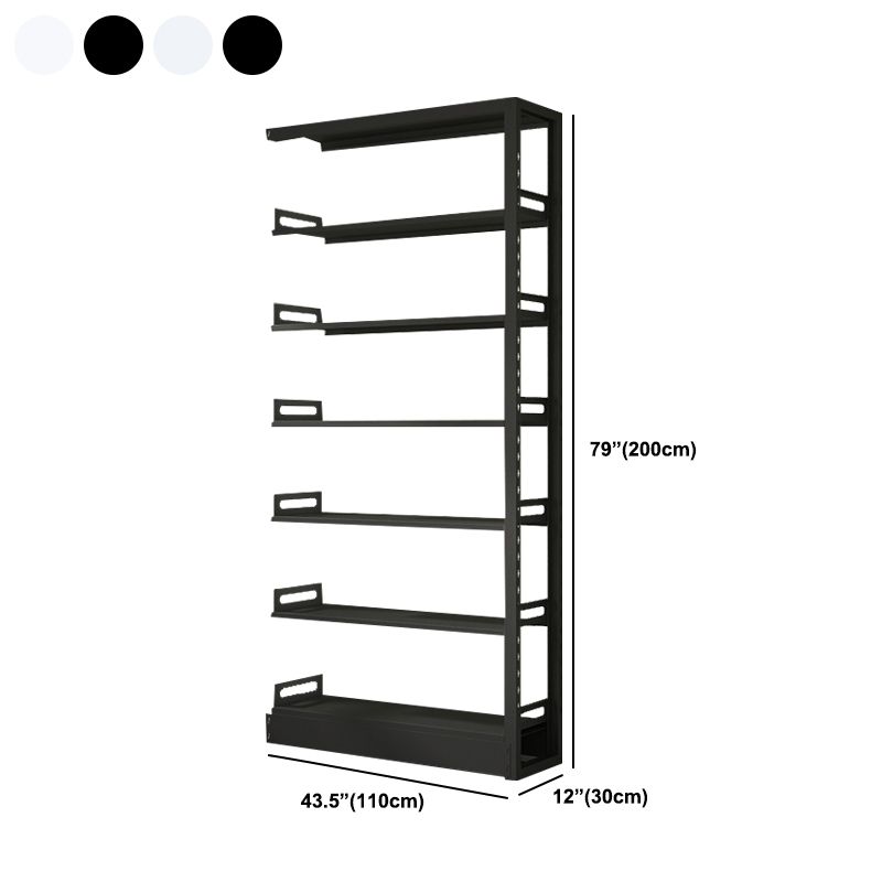6-Tier Steel Matte Finish Bookcase Standard 79-inch Bookshelf
