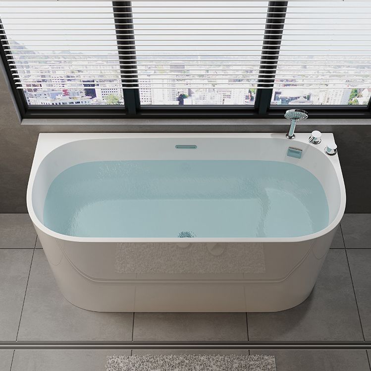 Corner Acrylic Soaking Bathtub Antique Finish Back to Wall Bath Tub