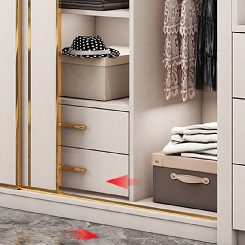Modern Style Wardrobe Cabinet Glass Wardrobe Closet for Home