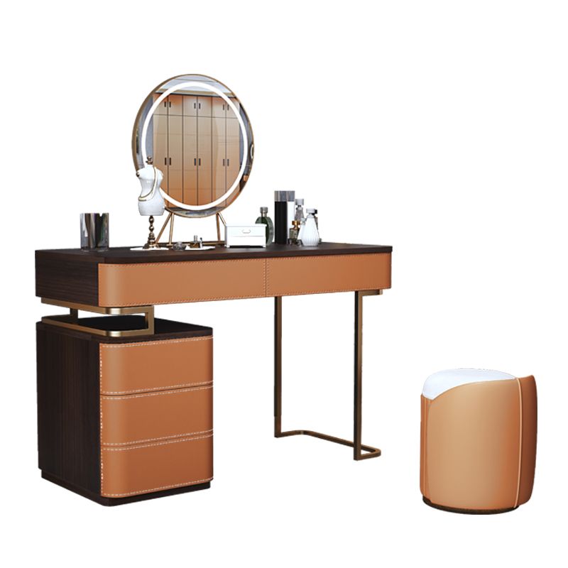 Glam 17.72" Wide Wooden Makeup Vanity with 5 Drawers for Bedroom