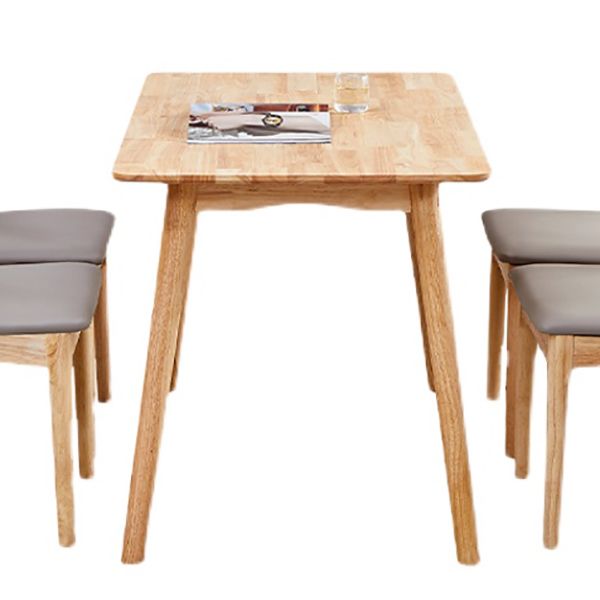 Table à manger rectangulaire et carrée en bois massif de style simplicité avec base à 4 pieds