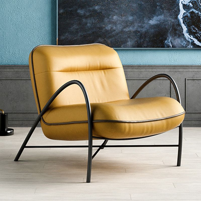 Contemporary Accent Armchair Modern Upholstered Accent Chair in Yellow