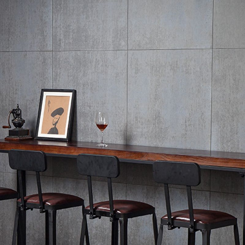 Contemporary Square Dining Stools Metal Bar Stools with Footrest