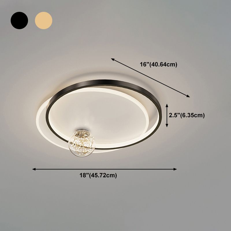 Bedroom Ceiling Flush Mount Light Metal LED Modern Close to Ceiling Lamp