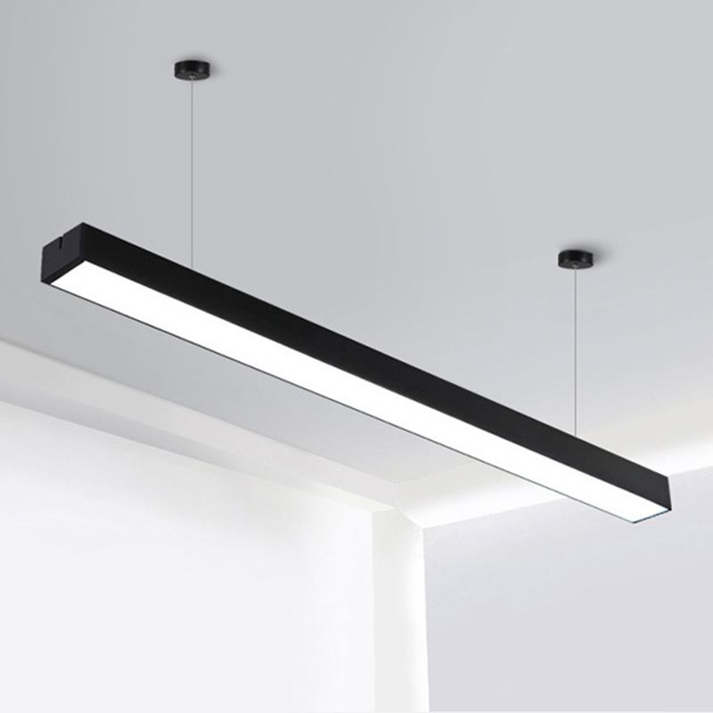 Rechthoek Acrylhangende lamp Minimalistische LED Black Down Lighting Pendant