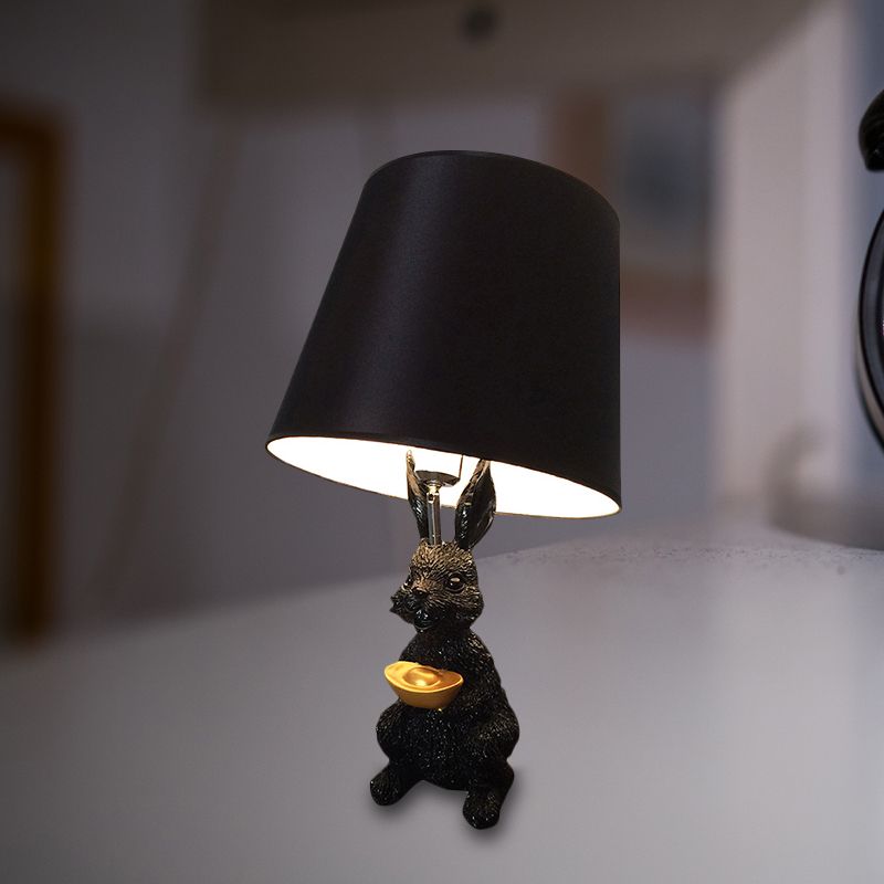 Kinderschlafzimmer Hasen Lesen leichter Harz 1 Glühbirnen schwarzer Schreibtisch Licht mit sich verjüngter Schatten