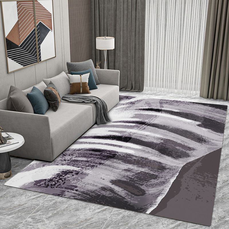 Brown Modern Carpet Polyester Geometry Carpet Washable Carpet for Home Decor