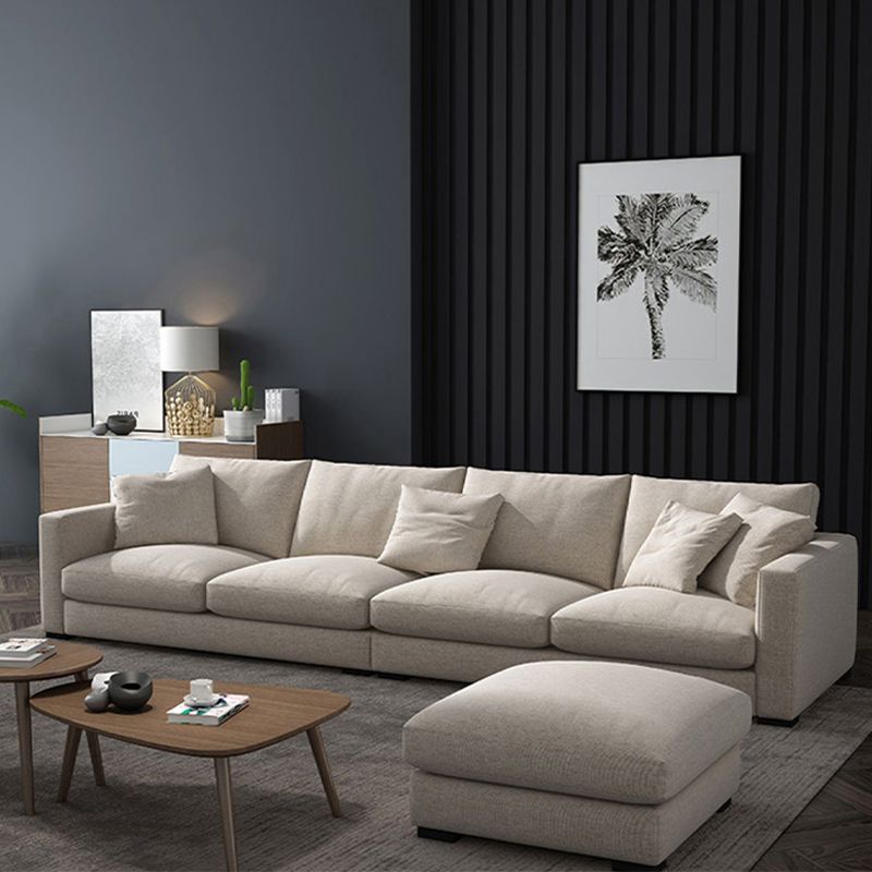 Square Armlehnen Latex/Schwamm gepolstertes Stoff Design Holzbasisofa